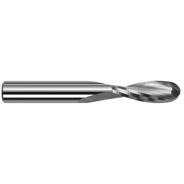 End Mill for Plastics - Ball Upcut - 2 Flute, 0.0625" (1/16), Finish - Machining: Uncoated